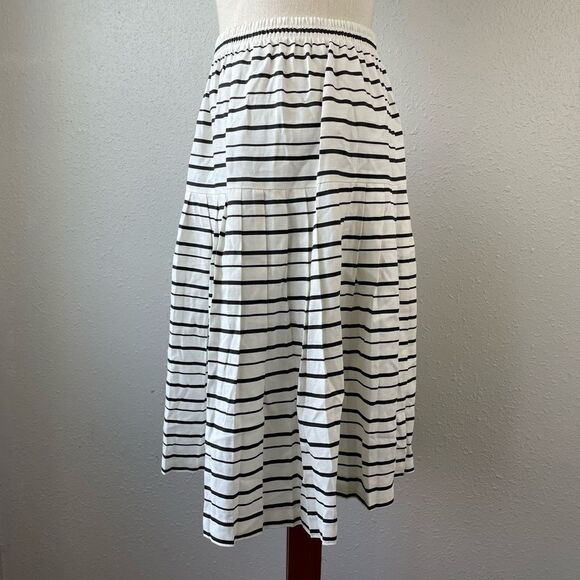 Vintage White and Black Striped Midi Skirt Size M EUC - Picture 3 of 5